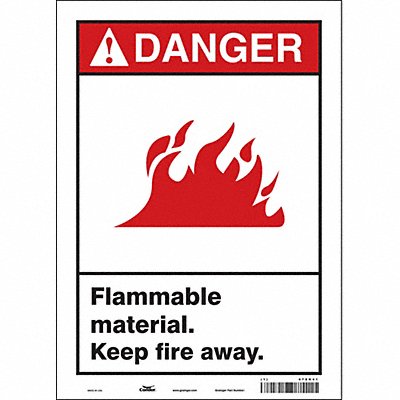 CONDOR 478H41 Safety Sign 14 inx10 in Vinyl