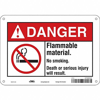 CONDOR 478H50 Safety Sign 7 in x 10 in Polyethylene