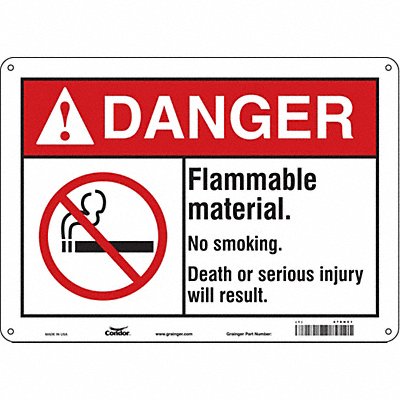 CONDOR 478H51 Safety Sign 10 in x 14 in Polyethylene