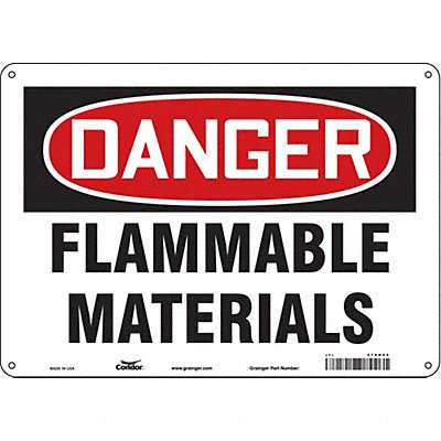 CONDOR 478H55 J6928 Safety Sign 10 inx14 in Aluminum