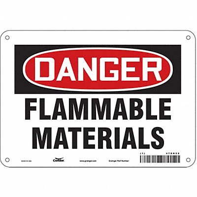CONDOR 478H58 J6928 Safety Sign 7 inx10 in Polyethylene