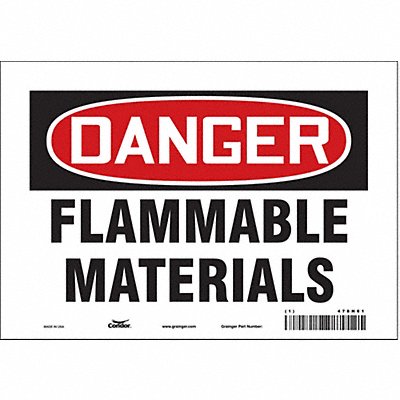 CONDOR 478H61 J6928 Safety Sign 7 inx10 in Vinyl