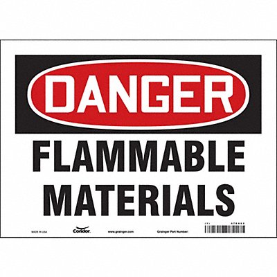 CONDOR 478H62 J6928 Safety Sign 10 inx14 in Vinyl