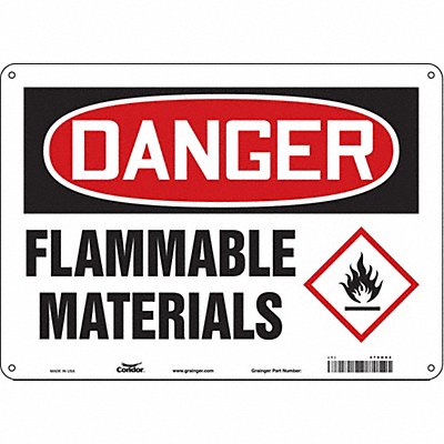 CONDOR 478H64 Safety Sign 10 inx14 in Aluminum