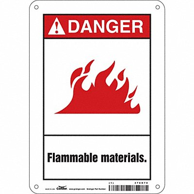CONDOR 478H78 Safety Sign 10 in x 7 in Aluminum