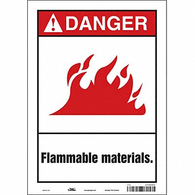 CONDOR 478H84 Safety Sign 14 in x 10 in Vinyl