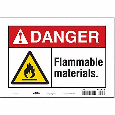 CONDOR 478H90 Safety Sign 7 inx10 in Vinyl
