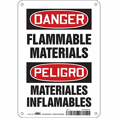 CONDOR 478H93 Safety Sign 10 inx7 in Aluminum