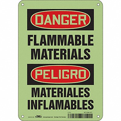 CONDOR 478H97 Safety Sign 10 inx7 in Polyethylene