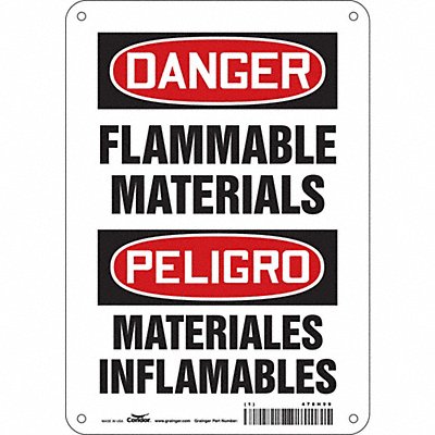 CONDOR 478H99 Safety Sign 10 in x 7 in Polyethylene