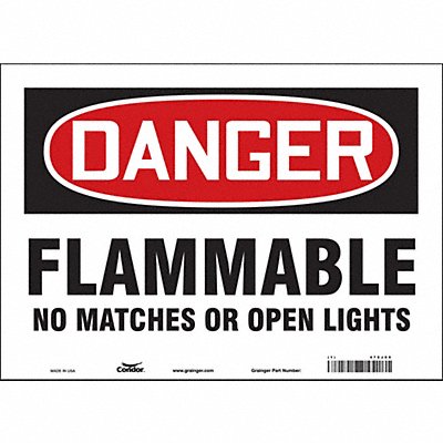 CONDOR 478J09 Safety Sign 10 in x 14 in Vinyl