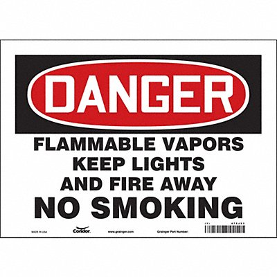 CONDOR 478J23 Safety Sign 10 in x 14 in Vinyl
