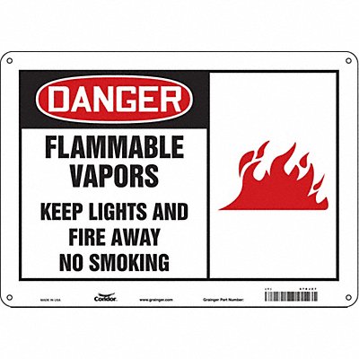 CONDOR 478J27 Safety Sign 10 inx14 in Polyethylene