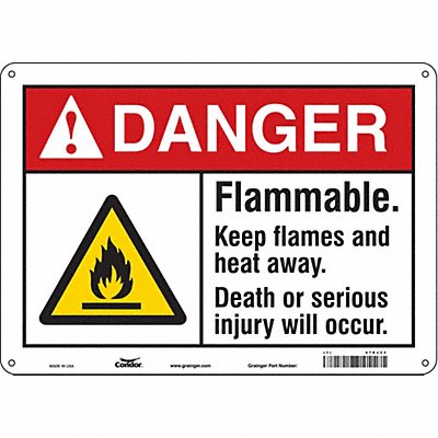 CONDOR 478J33 Safety Sign 10 in x 14 in Polyethylene