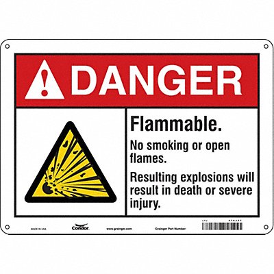CONDOR 478J37 Safety Sign 10 in x 14 in Aluminum