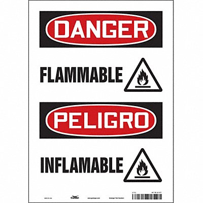 CONDOR 478J47 Safety Sign 14 in x 10 in Vinyl