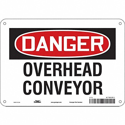 CONDOR 478K01 Safety Sign 7 in x 10 in Aluminum