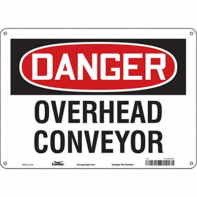 CONDOR 478K02 Safety Sign 10 in x 14 in Aluminum