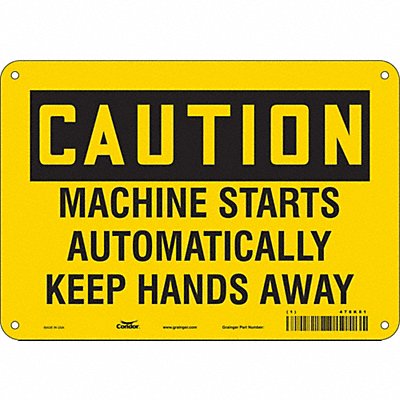CONDOR 478K81 Safety Sign 7 in x 10 in Polyethylene