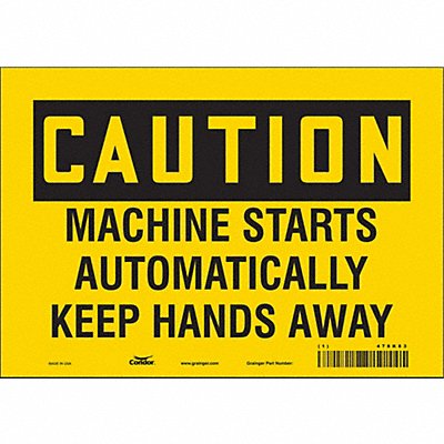 CONDOR 478K83 Safety Sign 7 inx10 in Vinyl