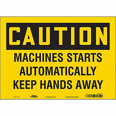 CONDOR 478K84 Safety Sign 10 inx14 in Vinyl