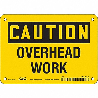 CONDOR 478K96 J6964 Safety Sign 5 in x 7 in Vinyl