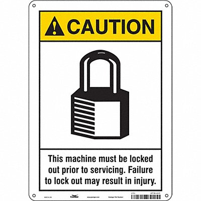 CONDOR 478L41 Safety Sign 14 in x 10 in Aluminum