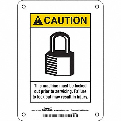 CONDOR 478L44 Safety Sign 7 inx5 in Vinyl