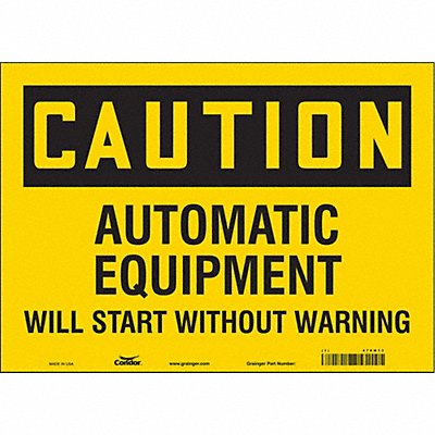 CONDOR 478M13 Safety Sign 10 in x 14 in Vinyl