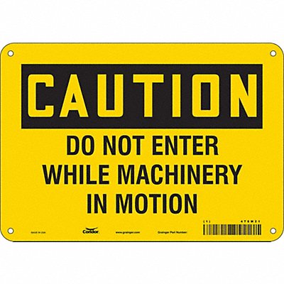 CONDOR 478M21 Safety Sign 7 in x 10 in Aluminum