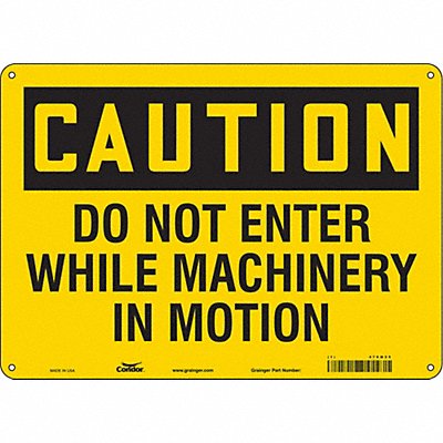 CONDOR 478M25 Safety Sign 10 inx14 in Polyethylene