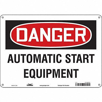 CONDOR 478M94 Safety Sign 10 in x 14 in Polyethylene