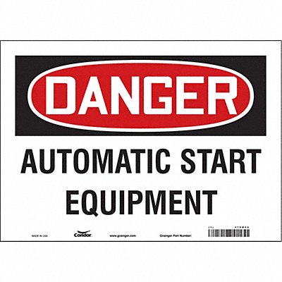 CONDOR 478M96 Safety Sign 10 in x 14 in Vinyl