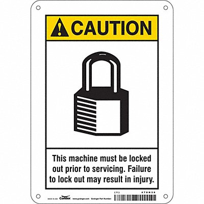 CONDOR 478N36 Safety Sign 10 in x 7 in Polyethylene