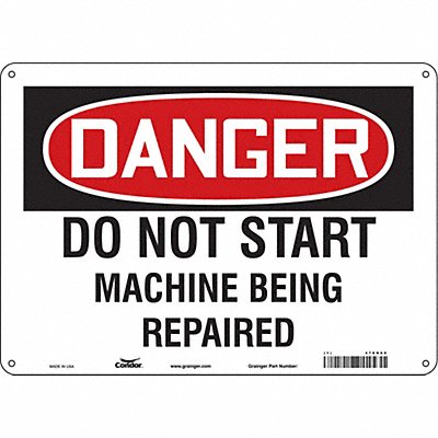 CONDOR 478N60 Safety Sign 10 in x 14 in Aluminum