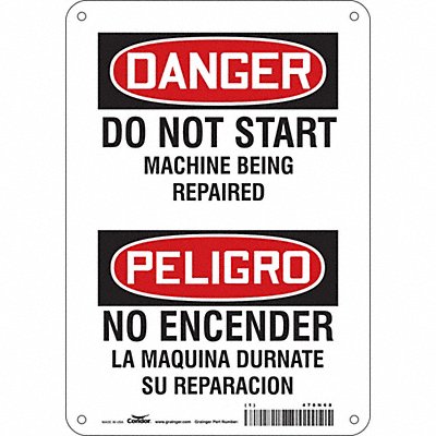 CONDOR 478N68 Safety Sign 10 in x 7 in Polyethylene