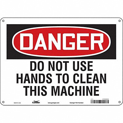 CONDOR 478N88 Safety Sign 10 in x 14 in Polyethylene