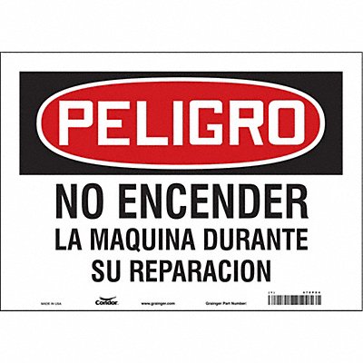 CONDOR 478P04 Safety Sign 10 in x 14 in Vinyl
