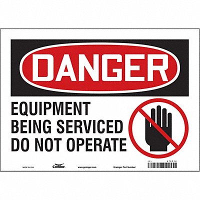 CONDOR 478P14 Safety Sign 10 in x 14 in Vinyl