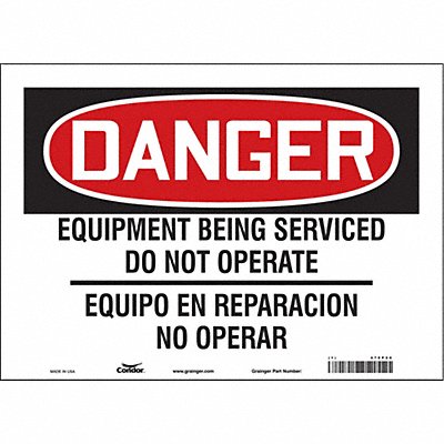 CONDOR 478P20 Safety Sign 10 in x 14 in Vinyl