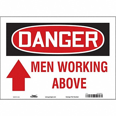 CONDOR 478P81 J6936 Safety Sign 10 in x 14 in Vinyl