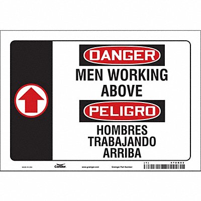 CONDOR 478R02 Safety Sign 7 in x 10 in Vinyl
