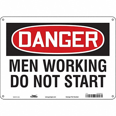 CONDOR 478R34 Safety Sign 10 in x 14 in Polyethylene