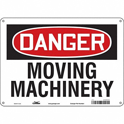 CONDOR 478R38 Safety Sign 10 in x 14 in Aluminum