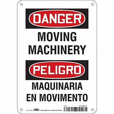 CONDOR 478R43 Safety Sign 10 inx7 in Aluminum