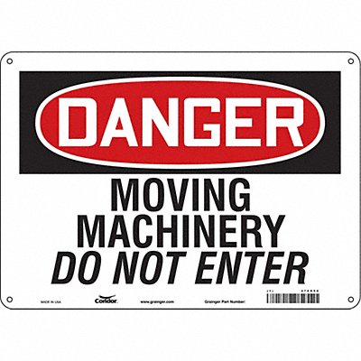 CONDOR 478R50 Safety Sign 10 in x 14 in Aluminum
