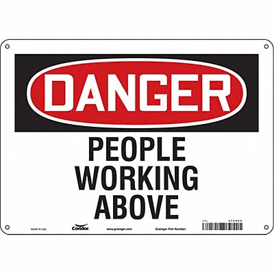 CONDOR 478R80 Safety Sign 10 in x 14 in Aluminum