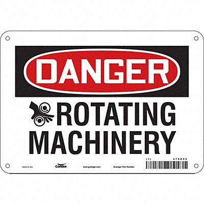 CONDOR 478R95 Safety Sign 7 inx10 in Polyethylene