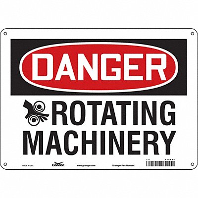 CONDOR 478R96 Safety Sign 10 in x 14 in Polyethylene
