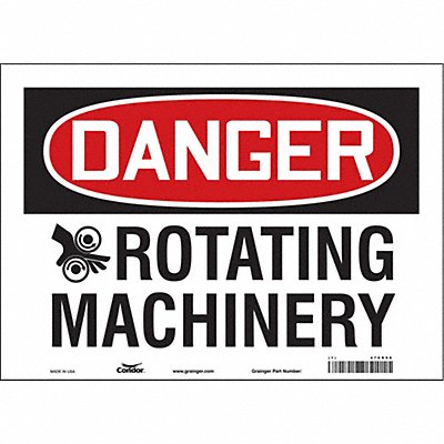 CONDOR 478R98 Safety Sign 10 in x 14 in Vinyl